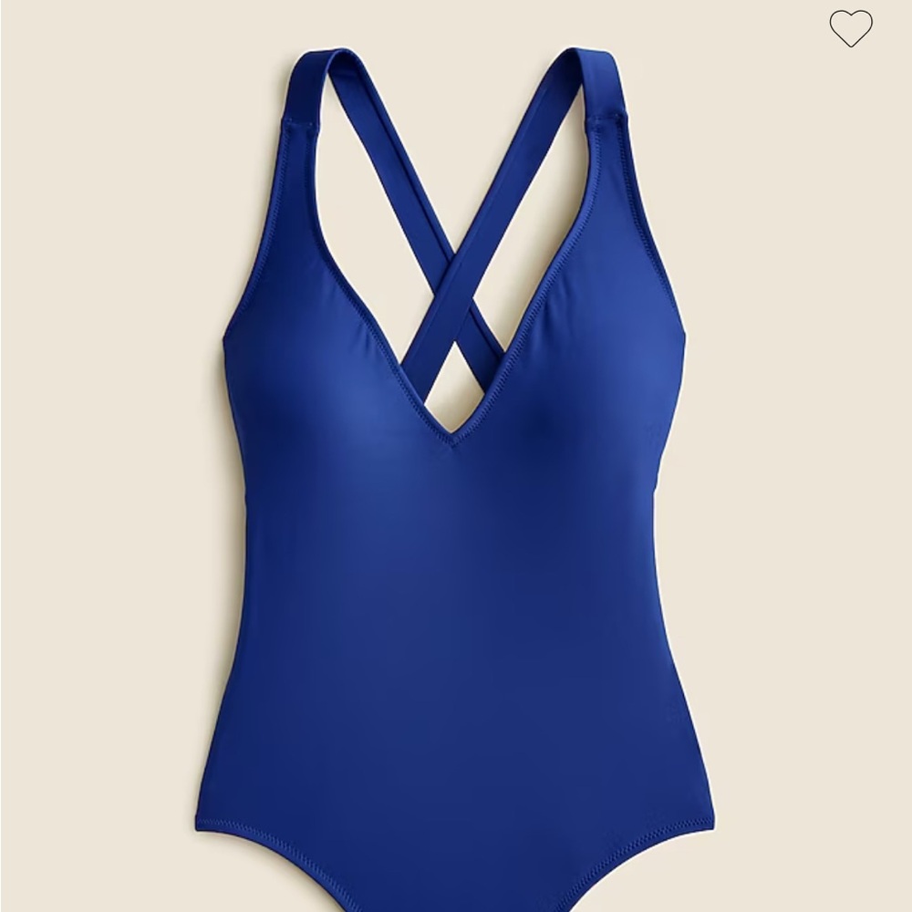 J. Crew Royal Blue V-Neck One-Piece Swimsuit